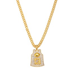 Winssigma Gold Basketball Jersey Necklace for Women & Men, Player Number Pendant, Sports Fan Jewelry, Team Memorabilia, Memorial Keepsake(#13)