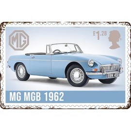 LUCKYLINDE Retro Tin Sign Suitable for MG Oldtimer Fans and Lovers, Workshop and Garages Sign, 20 x 30 cm - MGB V7