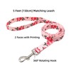 Olahibi Dog Collar and Leash Set, Cute Rose Pattern, Polyester