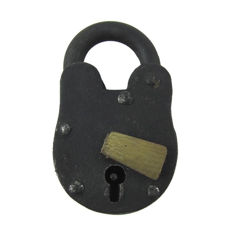 Treasure Gurus Antique Style Rustic Cast Iron and Brass Padlock