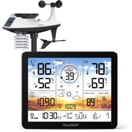 Raddy AG7 Weather Station Wireless IndoorOutdoor Thermometer 7.4'' Digital Color