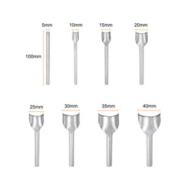 HARFINGTON 8pcs Leather Half Round Cutter 5-40mm 1/2 High Speed Steel Arc Shaped Half Round Leather Punch Leather Punch Tool with A5 Cutting Mat for Strap Belts End Wallet Bag Crafting DIY