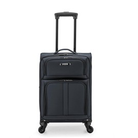 U.S. Traveler Anzio Softside Expandable Spinner Luggage, Dark Grey, Carry-on 22-Inch