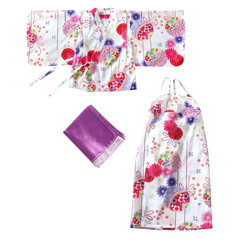 Bee saa01400 3-Piece Kids’ Yukata Set, Girls, Summer, Easy to