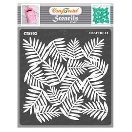 CrafTreat Reusable Areca Palm Leaves 6x6 Inch Templates 6x6 Inch for Painting on Wood, Canvas, Paper, Fabric, Floor, Wall, Tile and DIY Art and Craft Stencils