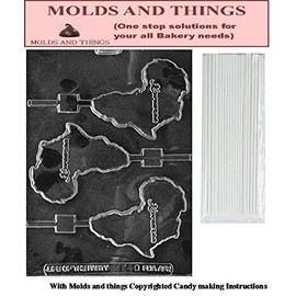 AFRICA/KWAANZA lolly chocolate candy mold with © molding Instructions + 25 Lollipop Sticks