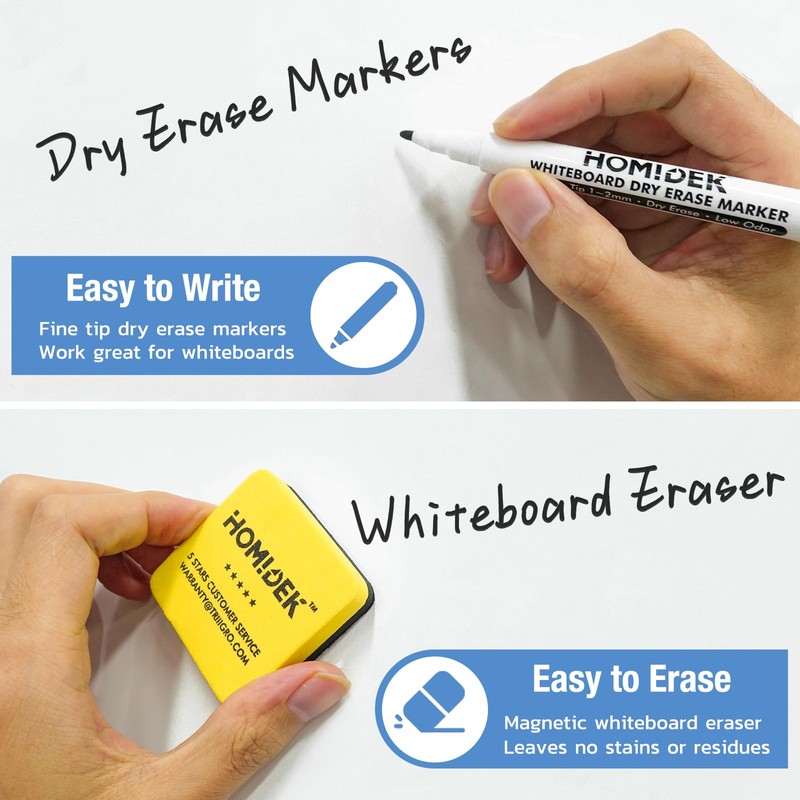HOMiDEK Magnetic Whiteboard for Fridge, 3 Pack Small Magnetic Dry