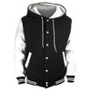 U World Men's Hood Baseball Varsity Jacket White (S)