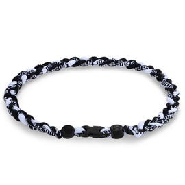 NAKAYAI Premium 18" Baseball Nylon Three Braided Rope Tornado Design Necklaces for Team Gifts Player Fans, Black/White Softball Drip Sports Baseball Necklace