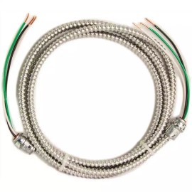 Southwire 10 ft., 12/2 Solid CU MC (Metal Clad) Armorlite Modular Assembly Quick Cable Whi