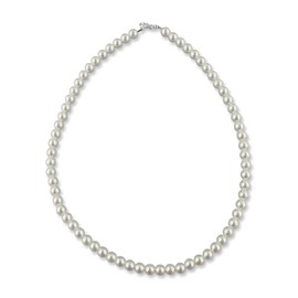 Rivelle Women's Pearl Necklace 40 cm Pearls 6 mm Chain Pearl Necklace Fashion Jewellery, Pearl, Pearl