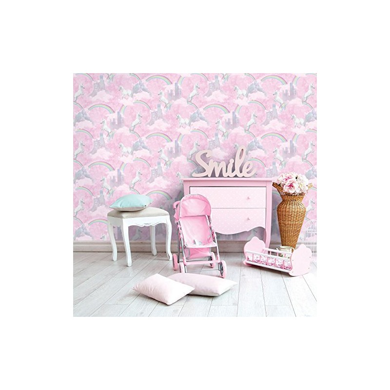 I Believe in Unicorns Wallpaper - Pink