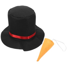 SEWACC 1set Cosplay Snowman Hat Nose Creative Christmas Costume Accessory for Parties Decor and Family Gatherings for Festive Celebrations and Snowman Dolls