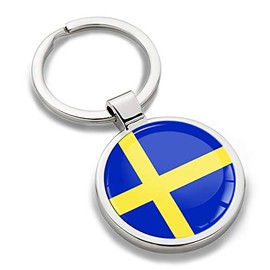 Biomar Labs® 3D Metal Sweden National Swedish Flag Keyring Key Ring Accessories Men Women Keychain Gift KK 254