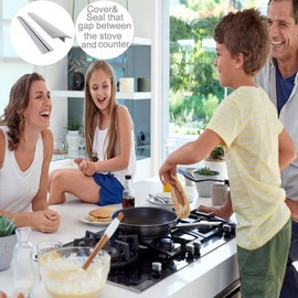 Cubierta alargada de silicona para encimera de estufa, el relleno de huecos de horno resistente al calor sella huecos entre la estufa y la encimera, fácil de limpiar, gris (30 pulgadas)