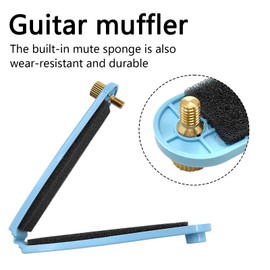 Musiin Guitar Silencer, Muffler, String Mute Accessory - Home Practical Guitar Mute Accessory for Acoustic & Folk Guitars, Training Tool with Instrument Accessories (Blue)