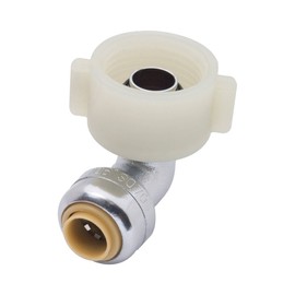 SharkBite U3537LFA Push Fit Toilet Connector Elbow, 1/4 X 7/8 In, Ballcock, 200 Psi, Chrome Plated, 1/4" x 7/8"/3/8" O.D