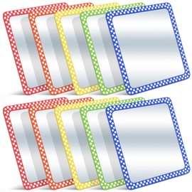 Dandat 10 Pcs Small Mirrors 6 x 6 Inch Square Shatter Proof Mirrors for Kids Toddler Looking Glass Plastic Reflector for Classroom DIY Craft Preschool Facial Expression (Rainbow Colors)