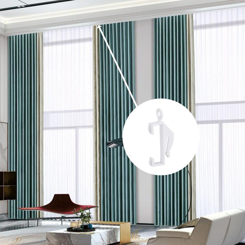 100 Pcs Plastic Curtain Hooks, Curtain Track Gliders, Smooth Sliding,