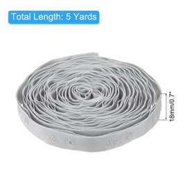 sourcing map 5 Yard Snap Button Tape Double Buckle for Sewing, Cotton Snap Button Trim Fastener Buckles Tape for Clothes Fabric DIY Craft, Grey