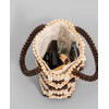 CerfoParlen Small Tote Bag Wooden Bead Bag Woven Handbag Clutch