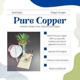 PURE EARTH essentials Copper Tongue Scraper for Adults - Oral Care, Natural Tongue Cleaner - Copper Tongue Scraper Ayurvedic with Case (2/Pack) Copper