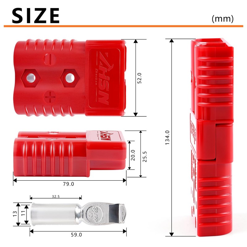Zhushan 175A-600V Battery Quick Connect/Disconnect Wire Harness Plug Connector Kit