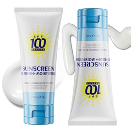 2Pcs SPF 100 Sunscreen - Factor 100 Sun Cream- UVB/UVA Protetion Face Sunscreen- Spf Facial Moisturiser anti Wrinkle Prevent Sunburn&Taning