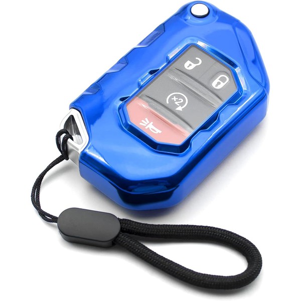 Yunukin Compatible with Jeep Wrangler Key Fob Cover 2/3/4 Buttons