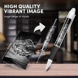 Beautiful and comfortable White Ballpoint Pen(Black Ink) - White Tiger Wild Big Cat Jungle Animal #24434