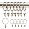 Plstod Silver Curtain Rings with Clips, 40 Pieces Curtain Rings