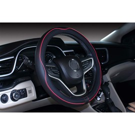 2019 Neue schwarz rot Mikrofaser Leder kleine Lenkradabdeckung für Prius Civic 35-36.25 cm