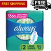 Always Ultra Thin Pads Unscented with Wings, Size 2 Long
