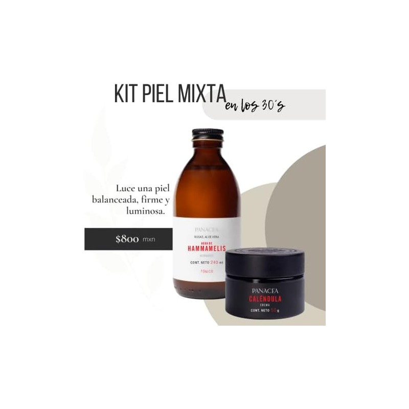 PANACEA: Kit Piel Mixta 30s con Tónico Hammamelis y Crema