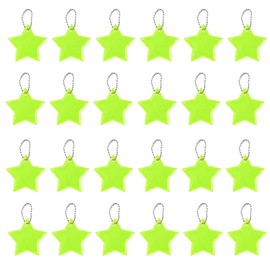 Pack of 24 Safety Reflector Pendants, Star Reflectors Children's Pendants, Reflective Key Chain for School Bag, Backpack, Cycling, Walking, Running, Meaningful Gift Children's Birthday Years