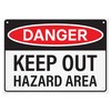 Danger Keep Out Hazard Area Sign 14x10 inch | Aluminum