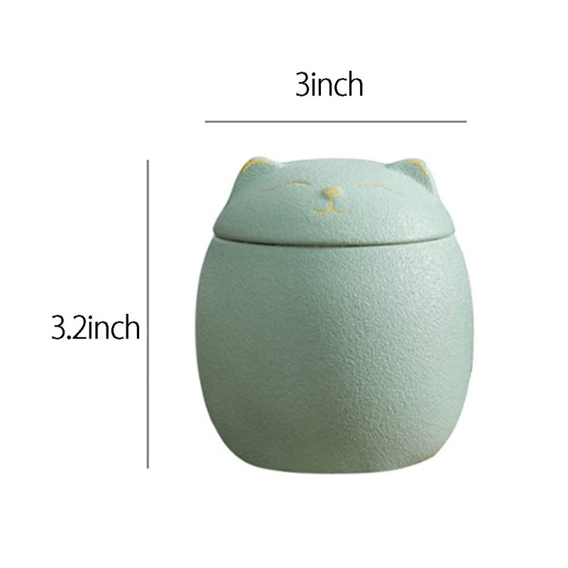 Mozacona Ceramic Jar Embossed Cat Small Candy Dish Sugar Bowl