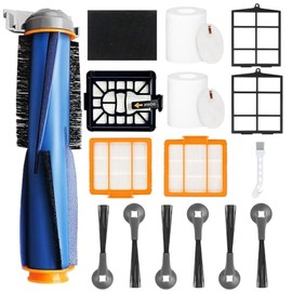 Replacement Parts Compatible with Shark AI AV2501S AV2511AE AV2501AE RV2502AE RV2610WA AV2510AOUS RV2520AOUS Robot Vacuum Cleaner, 1Main Brush, 2 motor pre-filters, 2Foam Filters, 6Side Brushes