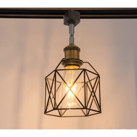 Kiven H System Track Lighting Heads,Vintage Loft Design, Black Basket Cage Track Mount Light,Adjustable Decorative Lighting Fixture for Kitchen Island Hotel Shop and Bar,Black - 1 Pack