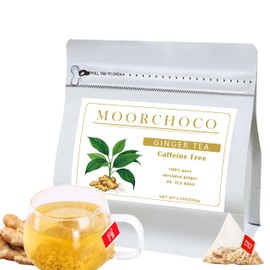 65g/2.3Oz Ginger Tea Bags, 30 Teabags, Premium Ginger Root Tea Bag - Warm & Spicy