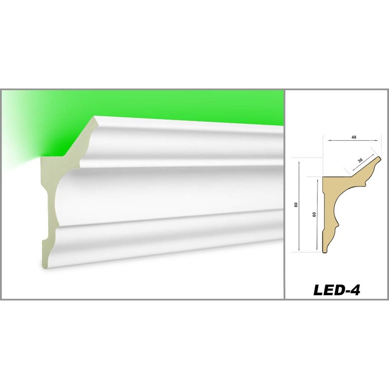 HEXIM LED Stucco Moulding Pattern – Indirect Lighting with Ceiling