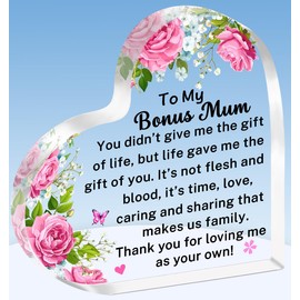 TTOVEN Bonus Mum Gifts,Bonus Mum Birthday Gifts from Daughter Son,Bonus Mum Christmas Mothers Day Gifts