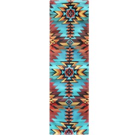 GLENLCWE Southwestern Native Indian American Aztec Navajo Print Table Runner,72Inch Long Table Cover Rectangle Table Runner for Men Women