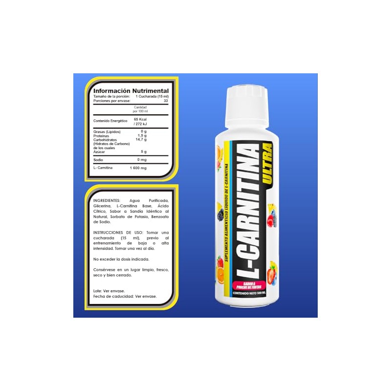L-Carnitina Liq. Ultra 500 ml ponche de frutas