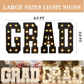 KIMI HOUSE 2025 Graduation Decorations, 3FT Large Grad 2025 Marquee Light Up Letters Sign, Class of 2025 Congrats Party Supplies for Kindergarten Preschool High School College