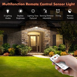 MEIKEE 35W Outdoor LED Spotlight with Motion Sensor Warm White 2700K LED Spotlight with Remote Control 3000LM 3 Modes Waterproof IP66 Security Lighting for Home Garage Yard