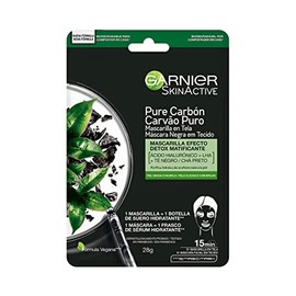 Garnier Skin Naturals Face Mascarilla facial en tela para piel grasa con carbon hidrabomb garnier, 1pza Carbon de Generic