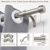 Mayrhyme Brushed Nickel Bay Window Curtain Rods with Aluminum End