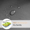 Seenus Charcoal Grey Waterproof Fabric Shower Curtain Liner with 12