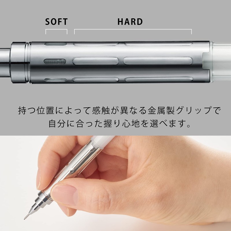 Pentel PG-METAL350 Mechanical Pencil, 0.5mm, Clear White, 10 PG315-TW